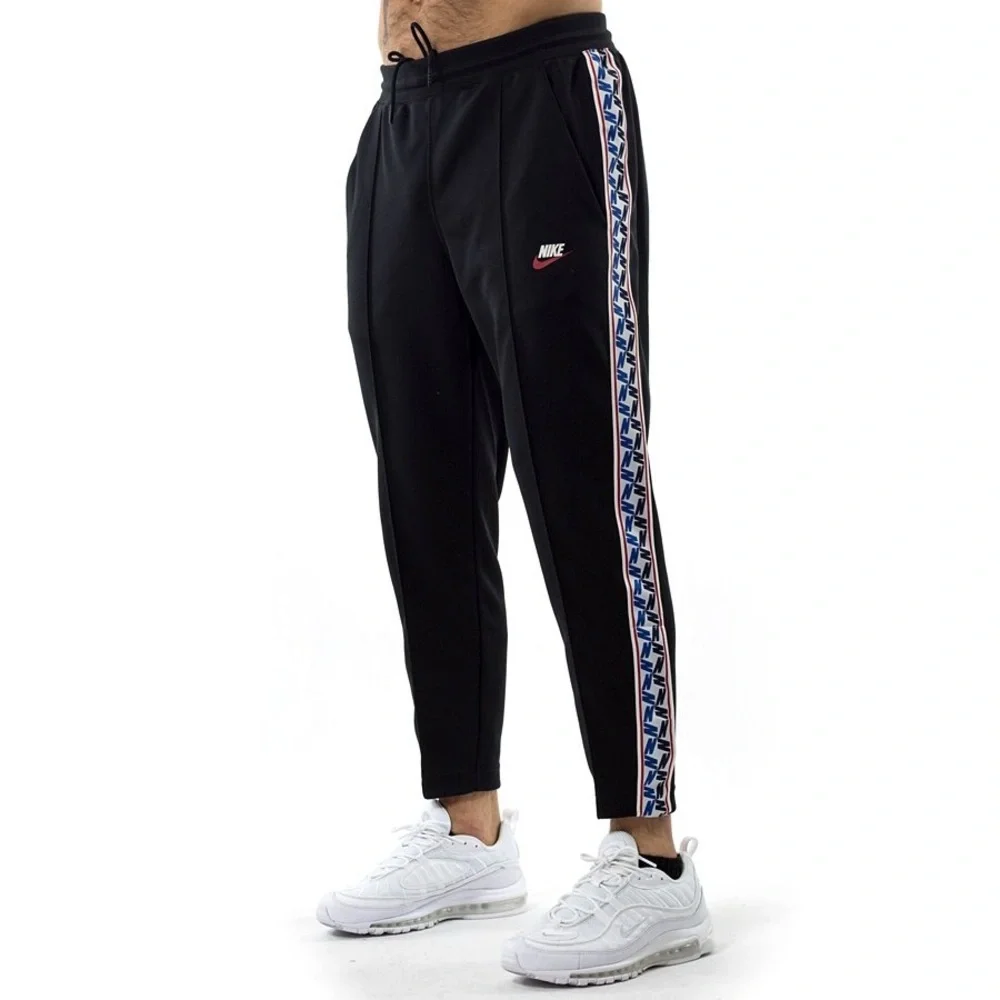 Nike Zeus Navy Joggers Track Pants W Taped Side Stripe Logo Medium Sporty 90’s